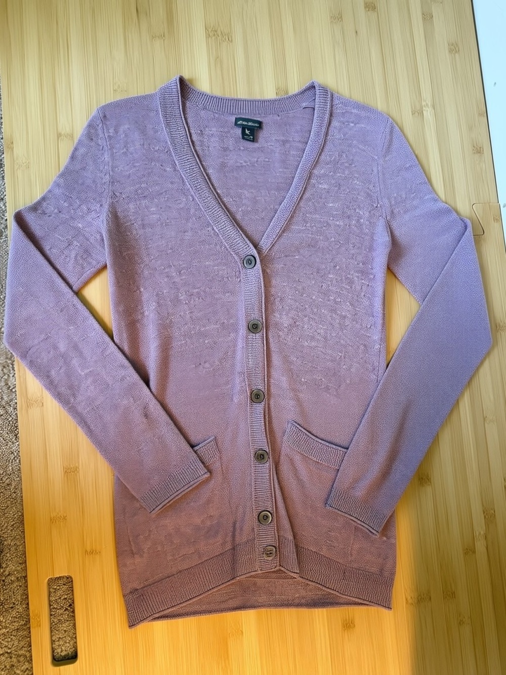 100% cotton lilac lavender lightweight cardigan
